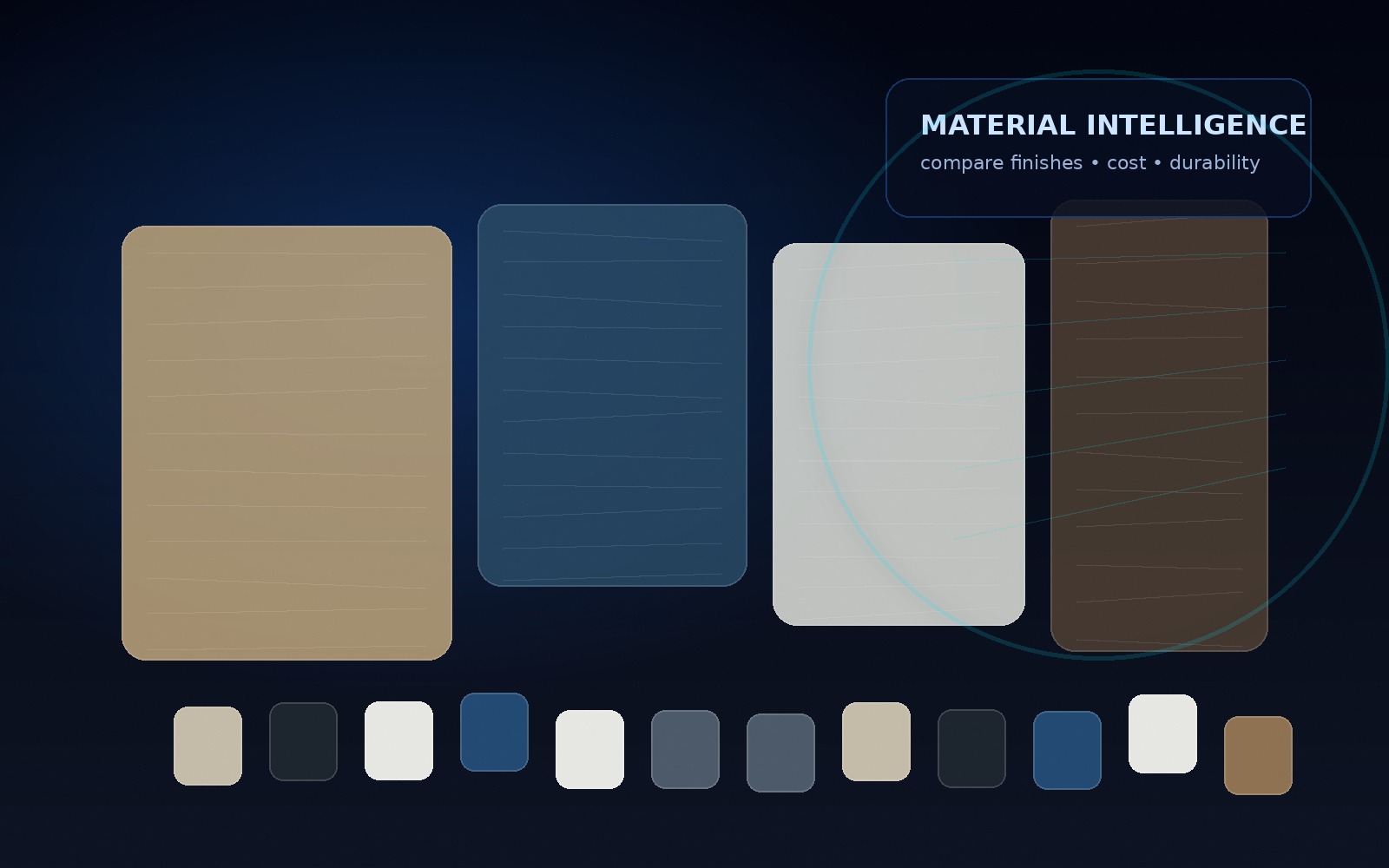 Materials and finishes intelligence for spatial decisions