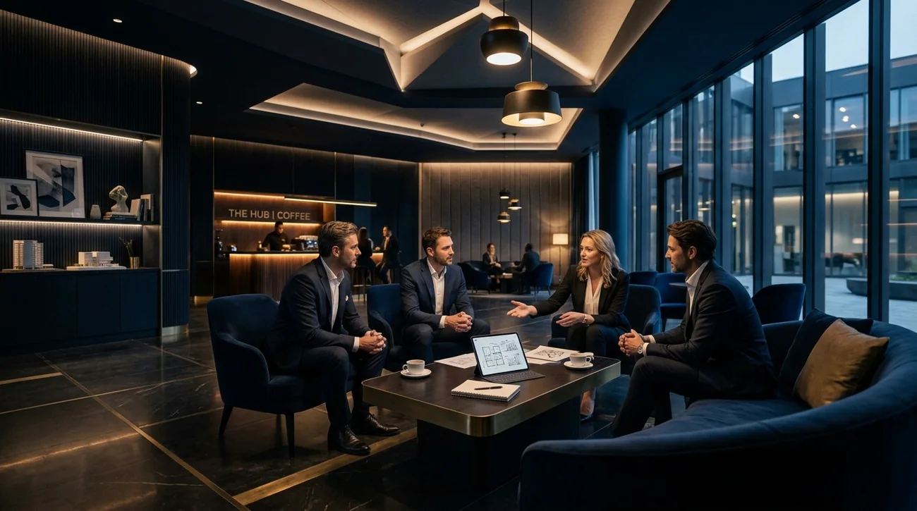 Premium business lounge and partnership meeting